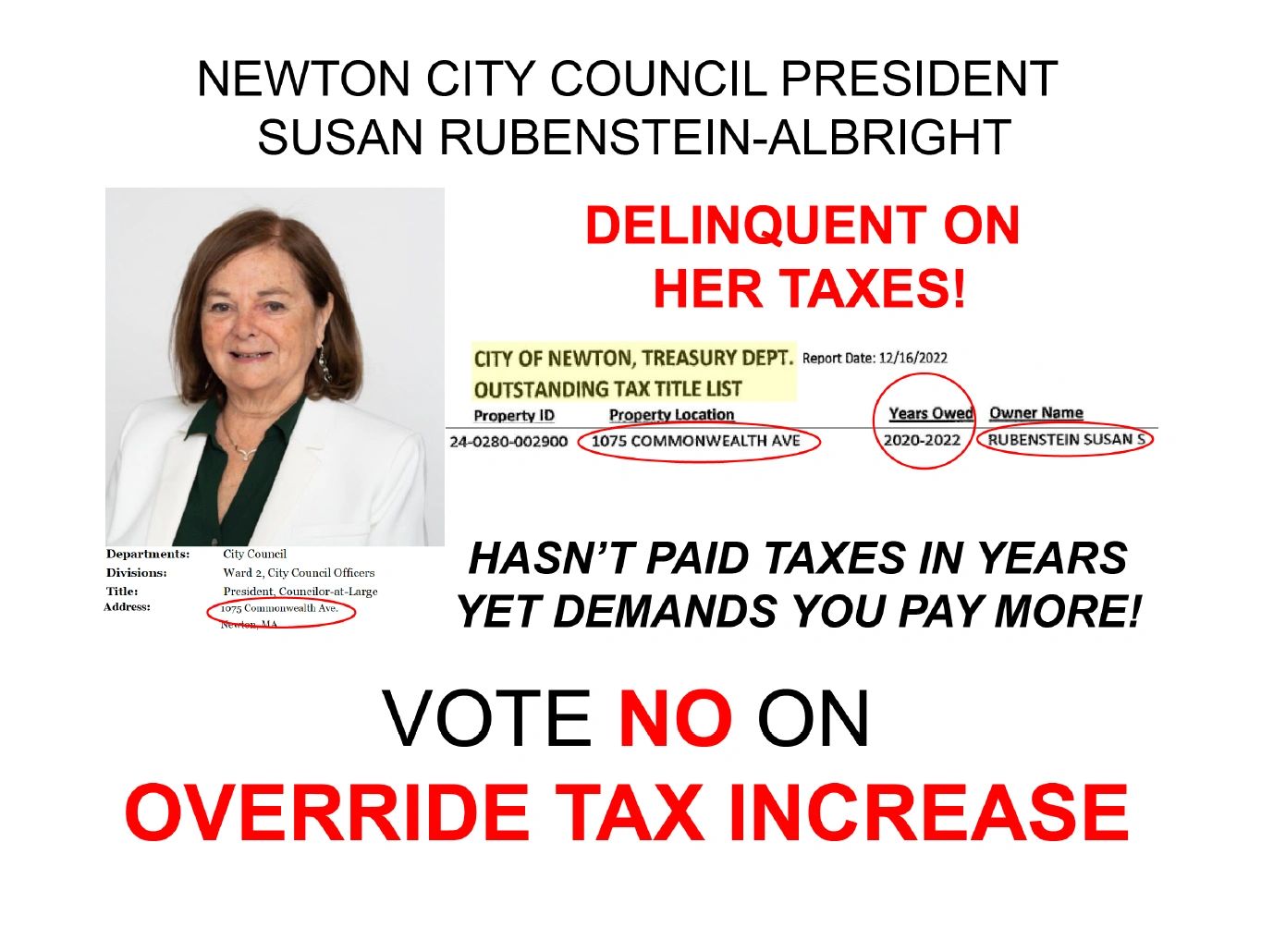 Newton tax delinquent Susan Albright